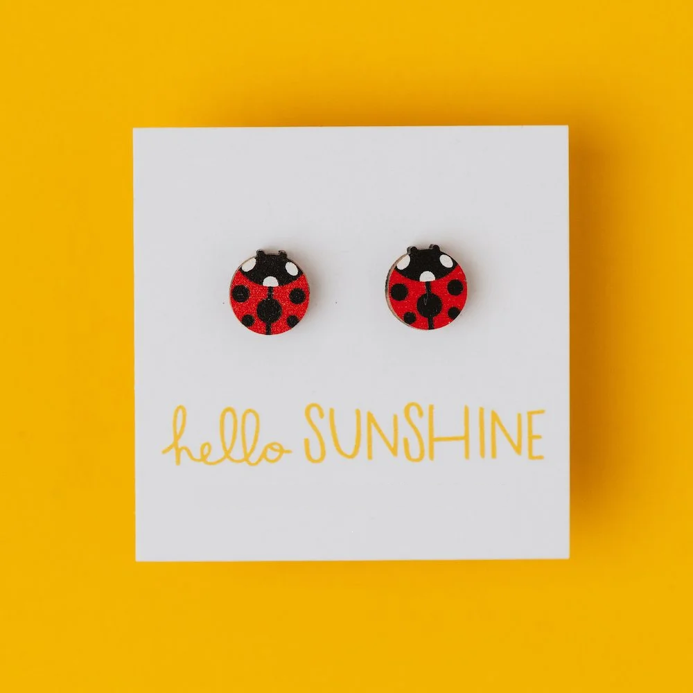 Hello Sunshine Ladybird Stud Earrings