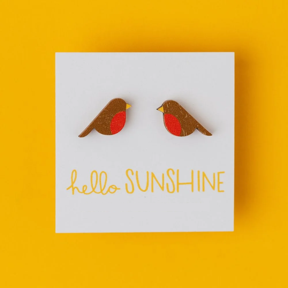 Hello Sunshine Robin Stud Earrings