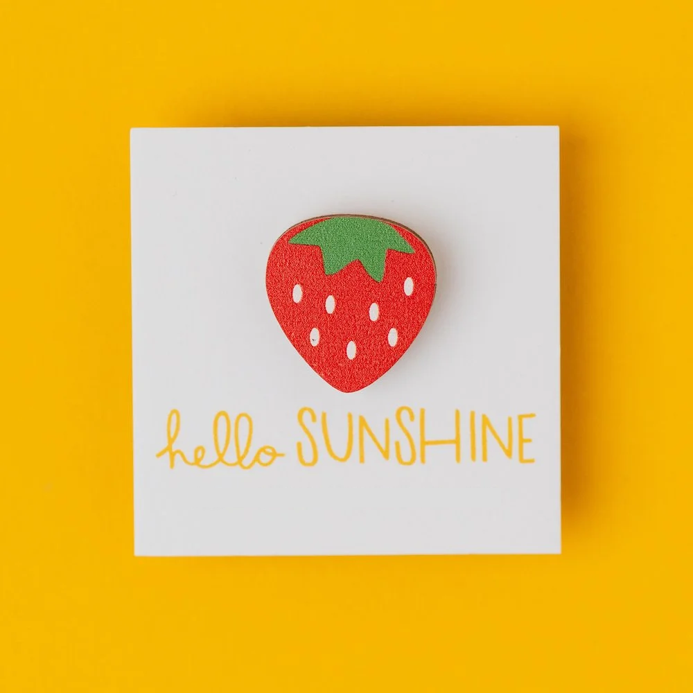 Hello Sunshine Strawberry Lapel Pin