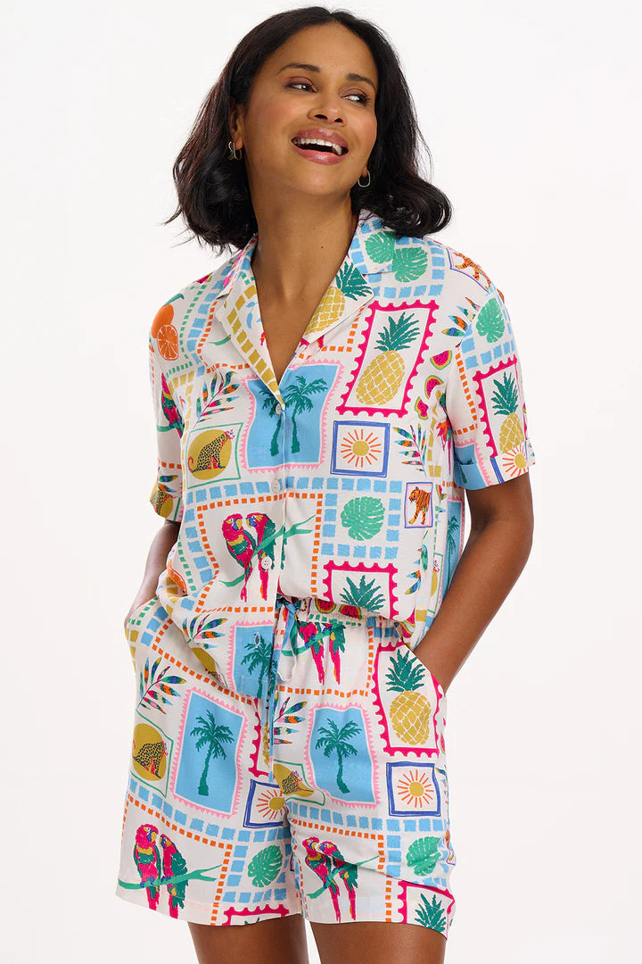 Sugarhill Brighton Patty Shorts Off-White Jungle Tile
