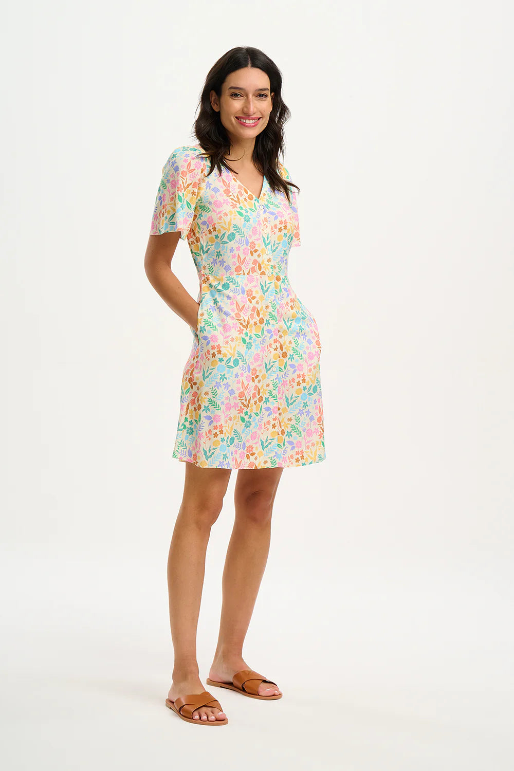 Sugarhill Brighton Kari Dress Rainbow Botanical Floral