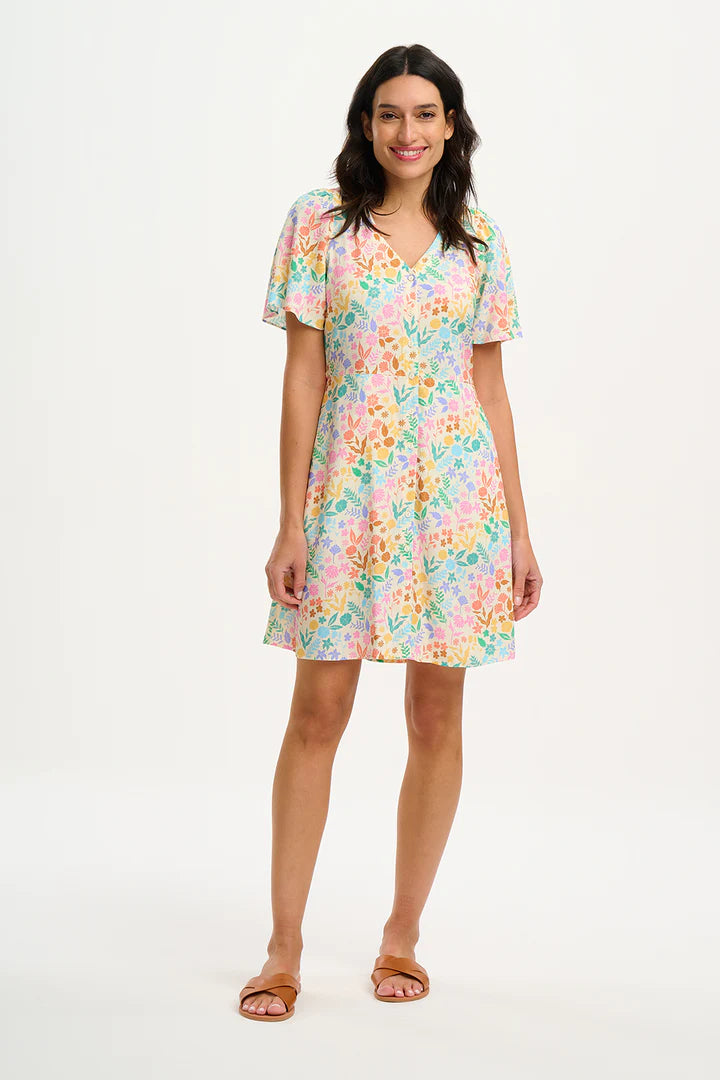 Sugarhill Brighton Kari Dress Rainbow Botanical Floral Sugarhill clothing womens summer dress The Kari Dress is a summer upgrade