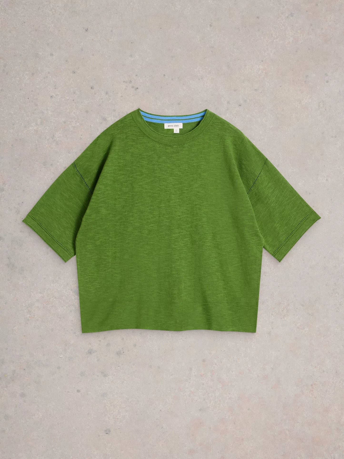 White Stuff Kate Linen Blend Tee Bright Green