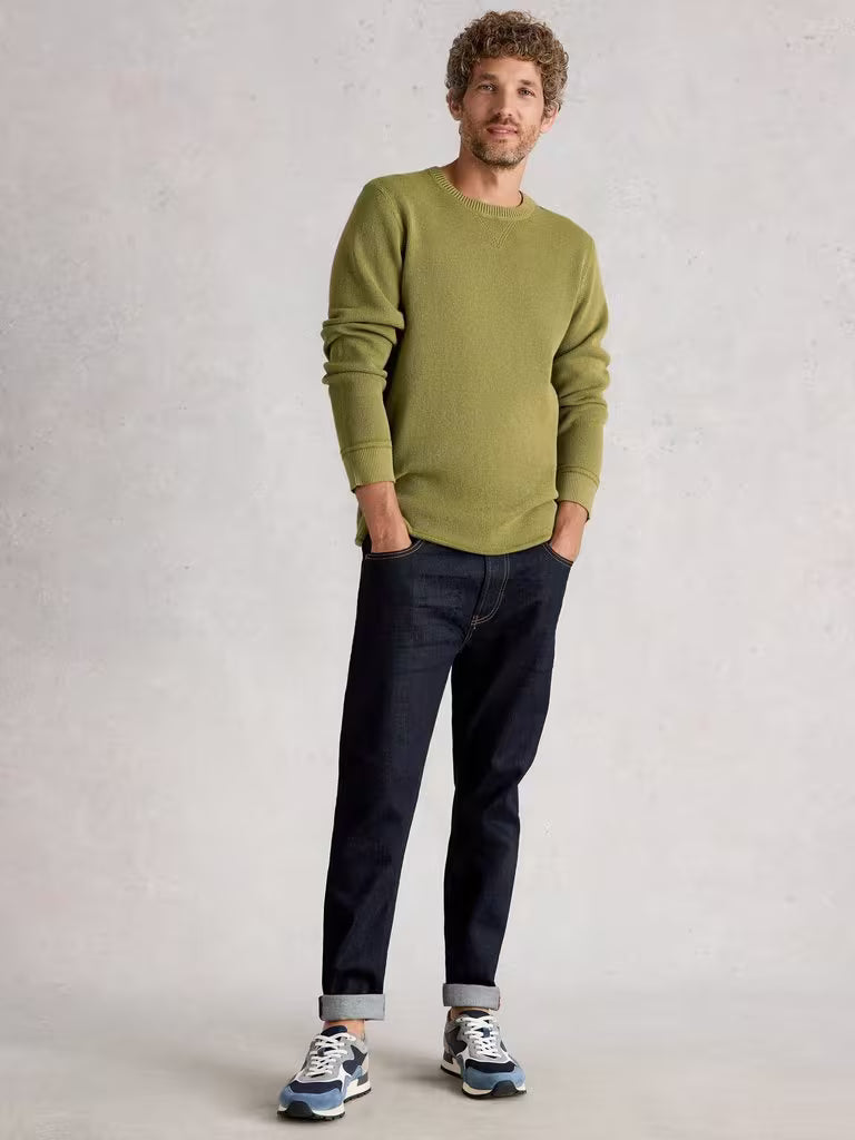 White Stuff Attadale Crew Neck Long Sleeve Jumper Khaki Green