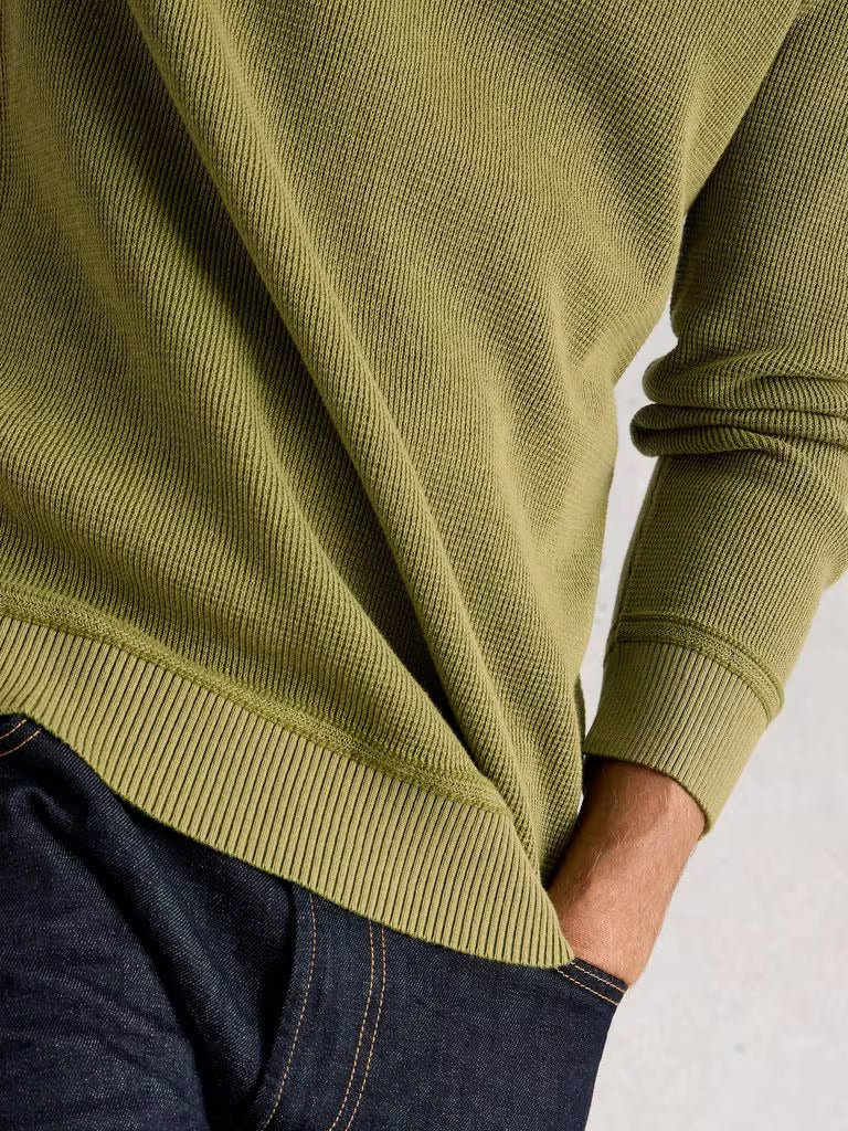 White Stuff Attadale Crew Neck Long Sleeve Jumper Khaki Green