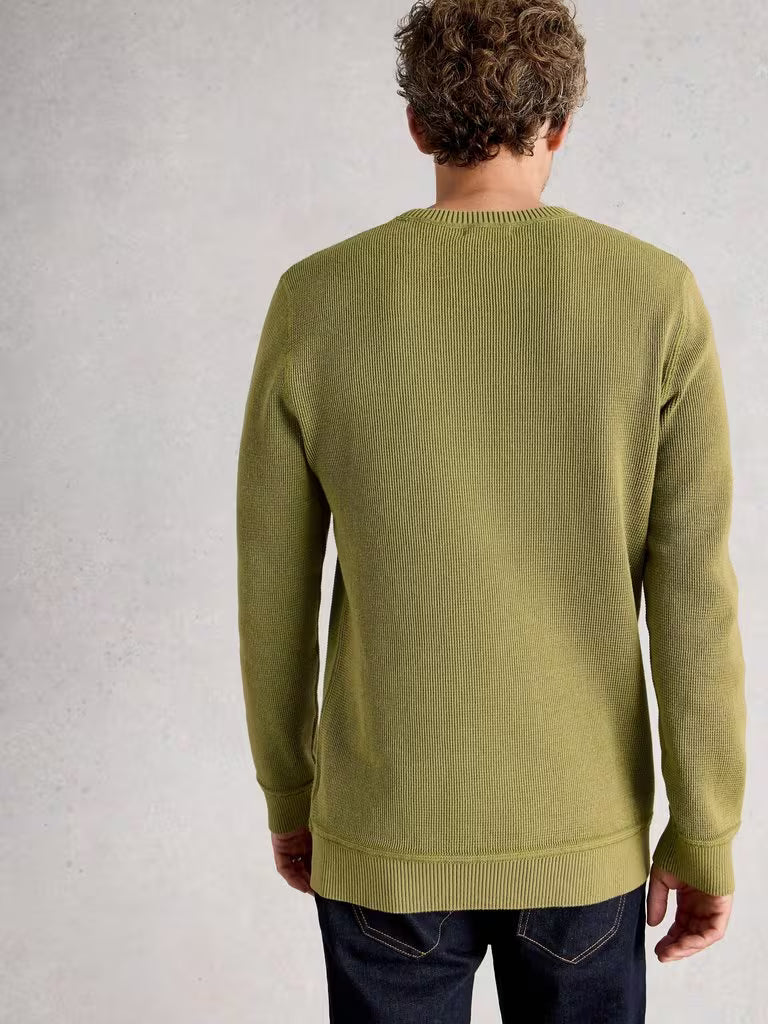 White Stuff Attadale Crew Neck Long Sleeve Jumper Khaki Green