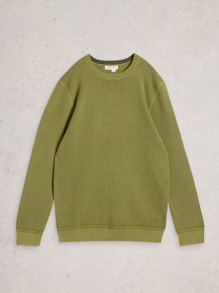 White Stuff Attadale Crew Neck Long Sleeve Jumper Khaki Green