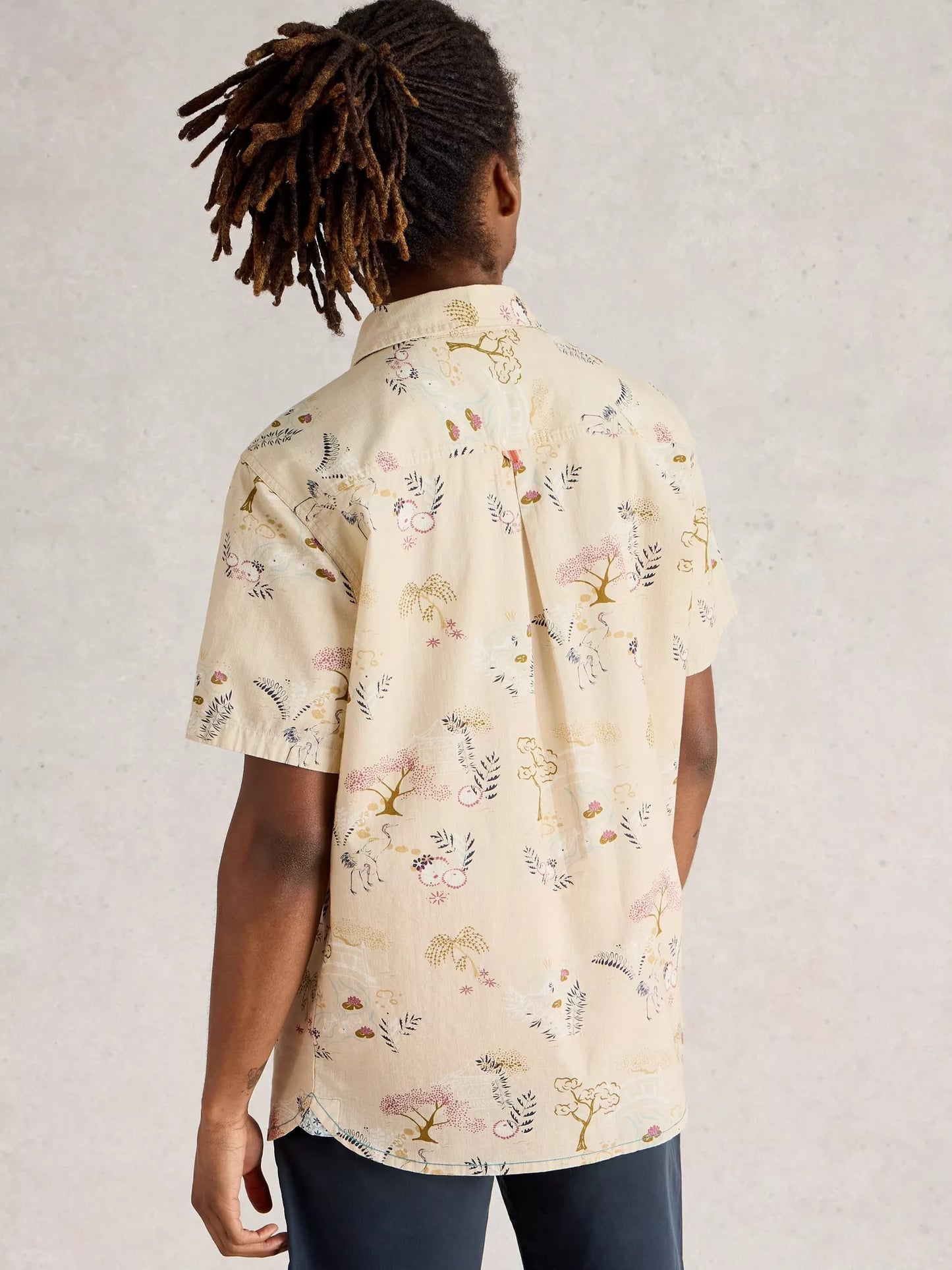 White Stuff Finsbury Kyoto Printed Shirt Natural