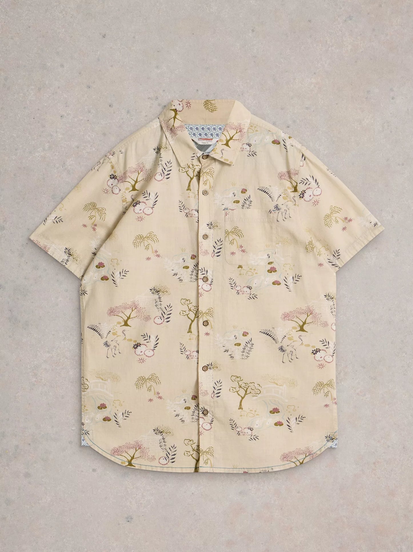 White Stuff Finsbury Kyoto Printed Shirt Natural