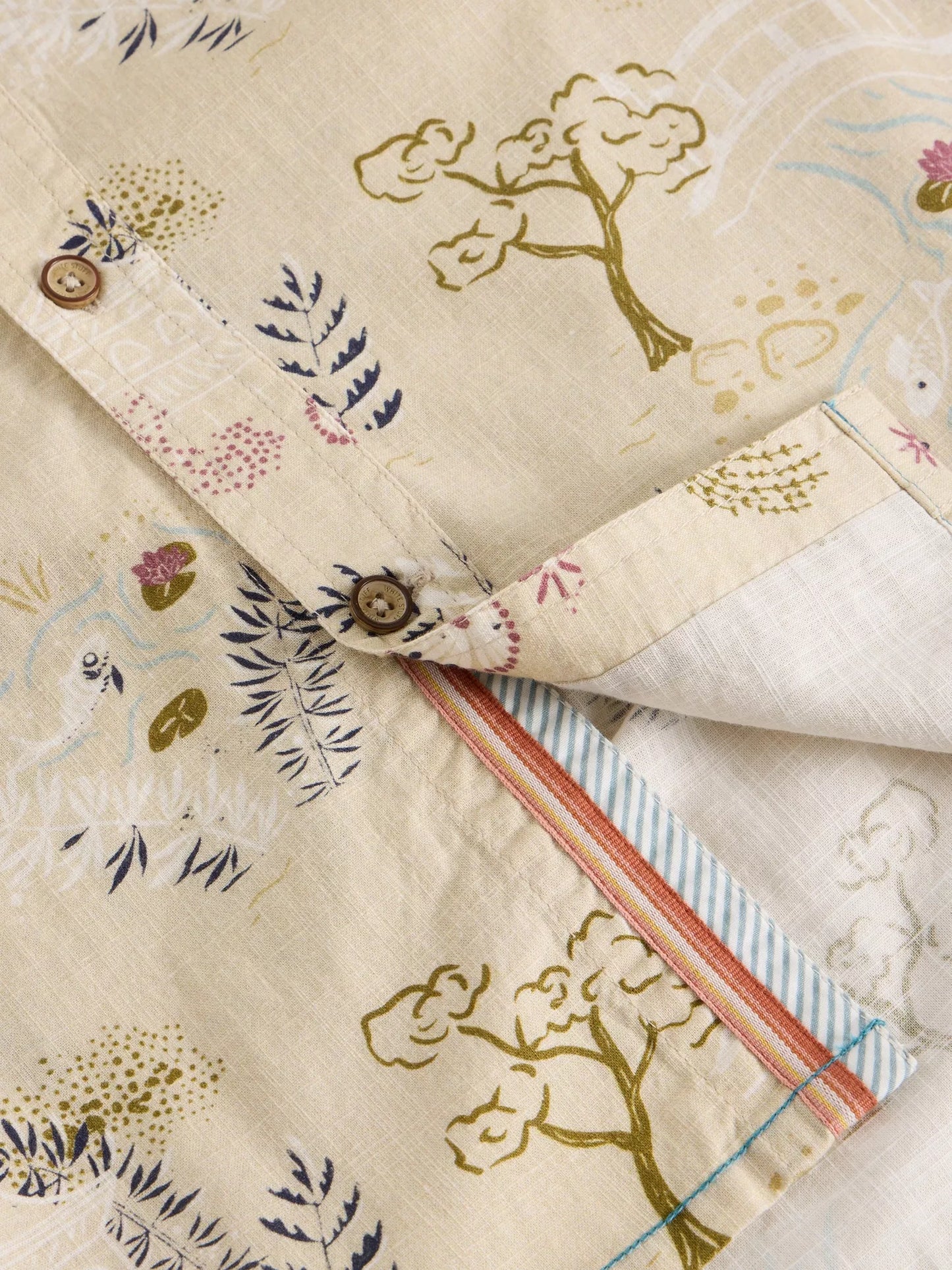 White Stuff Finsbury Kyoto Printed Shirt Natural