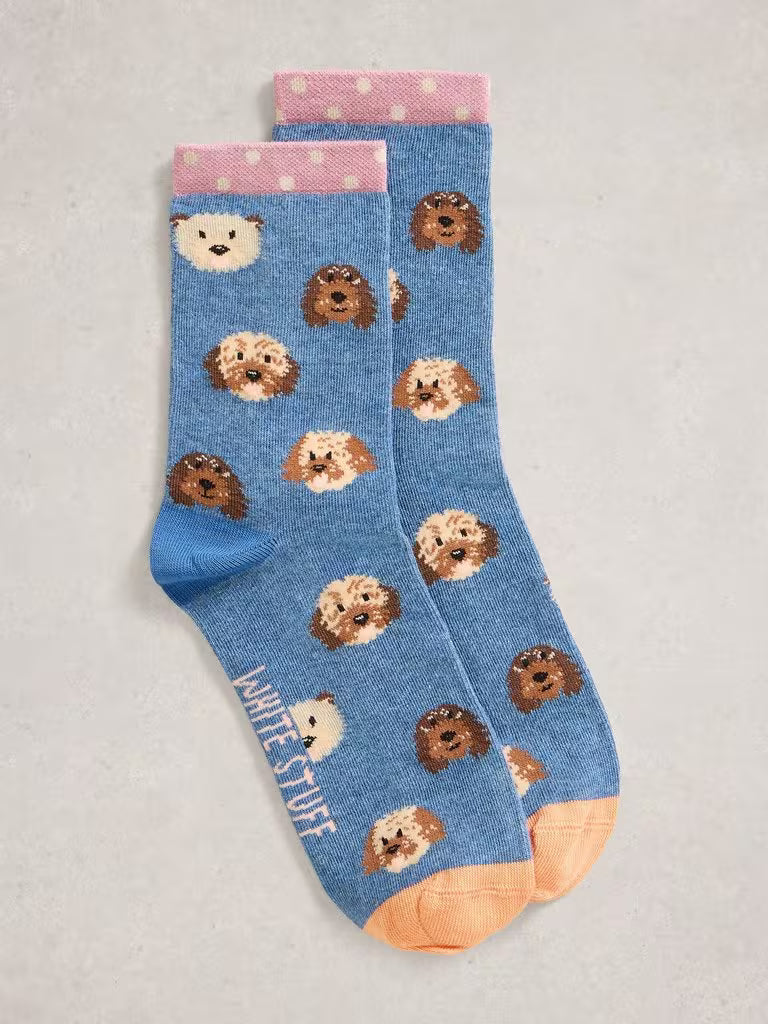 White Stuff Novelty Socks Blue