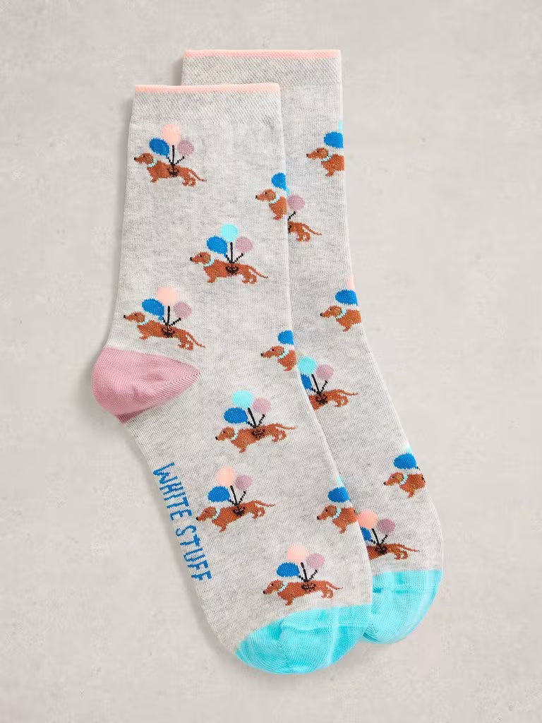 White Stuff Novelty Socks Light Grey
