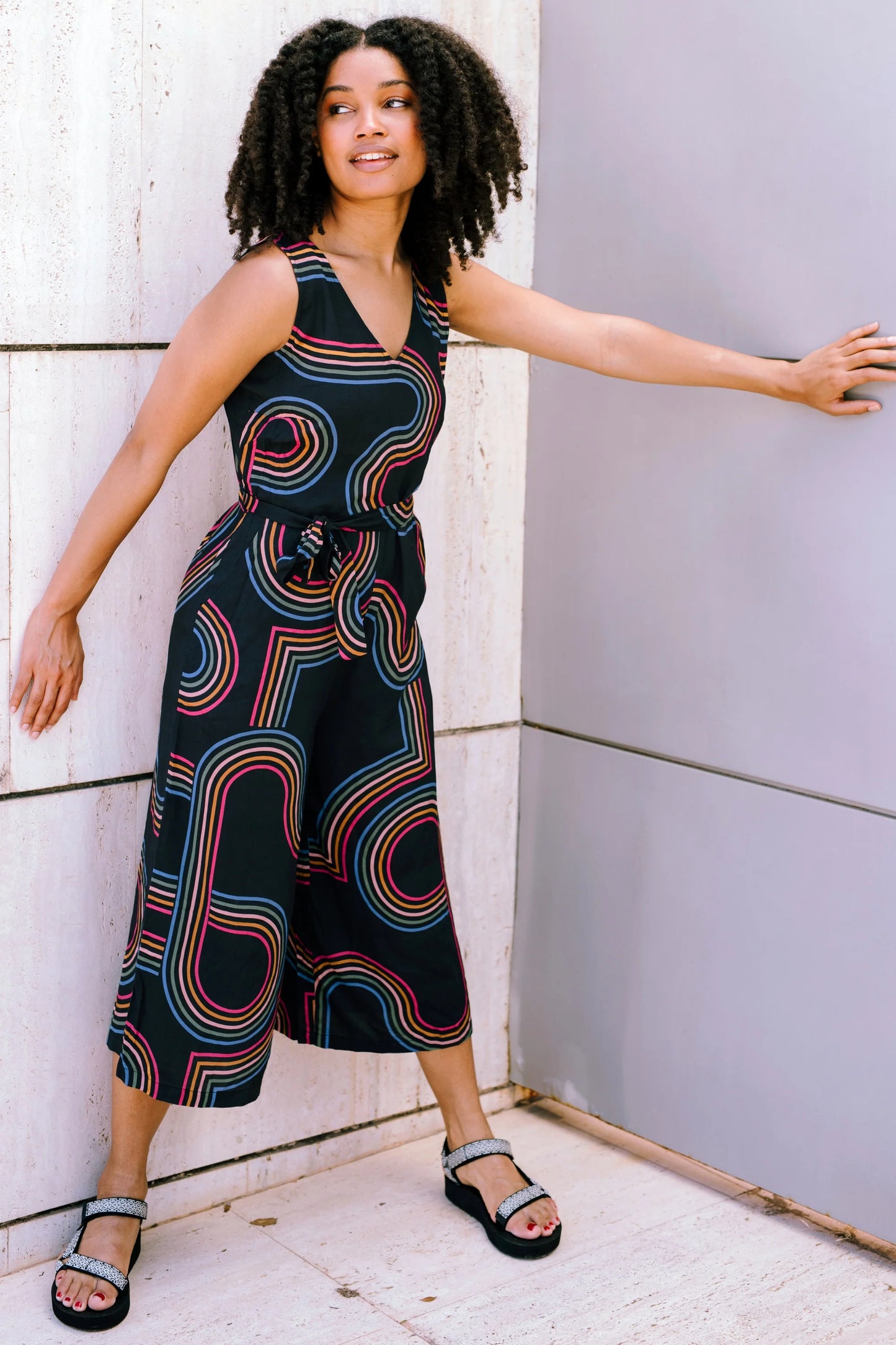 Sugarhill Brighton Lamiah Jumpsuit Black Retro Racer Sugarhill Clothing womens jumpsuit
