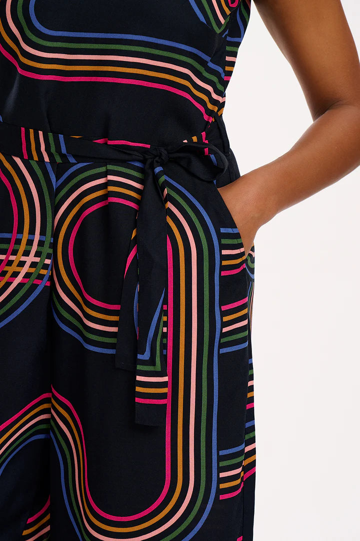 Sugarhill Brighton Lamiah Jumpsuit Black Retro Racer