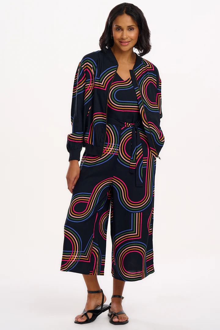 Sugarhill Brighton Lamiah Jumpsuit Black Retro Racer