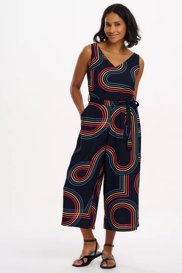 Sugarhill Brighton Lamiah Jumpsuit Black Retro Racer