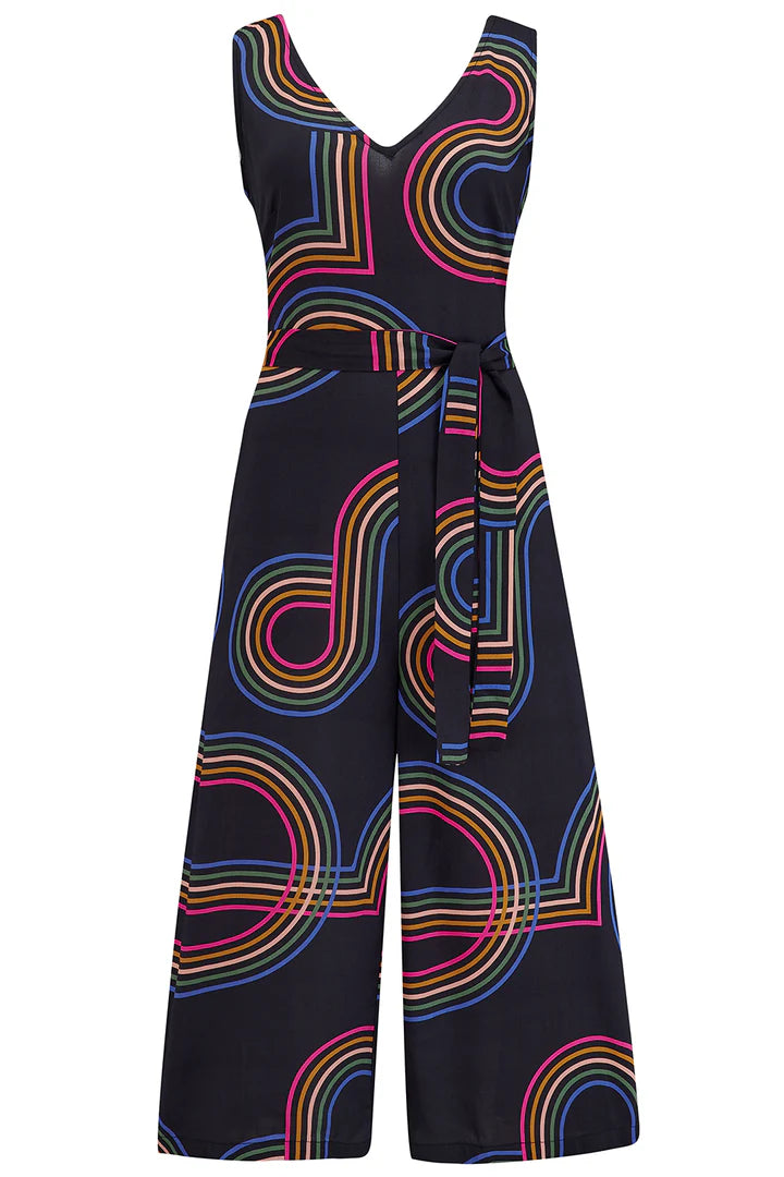 Sugarhill Brighton Lamiah Jumpsuit Black Retro Racer