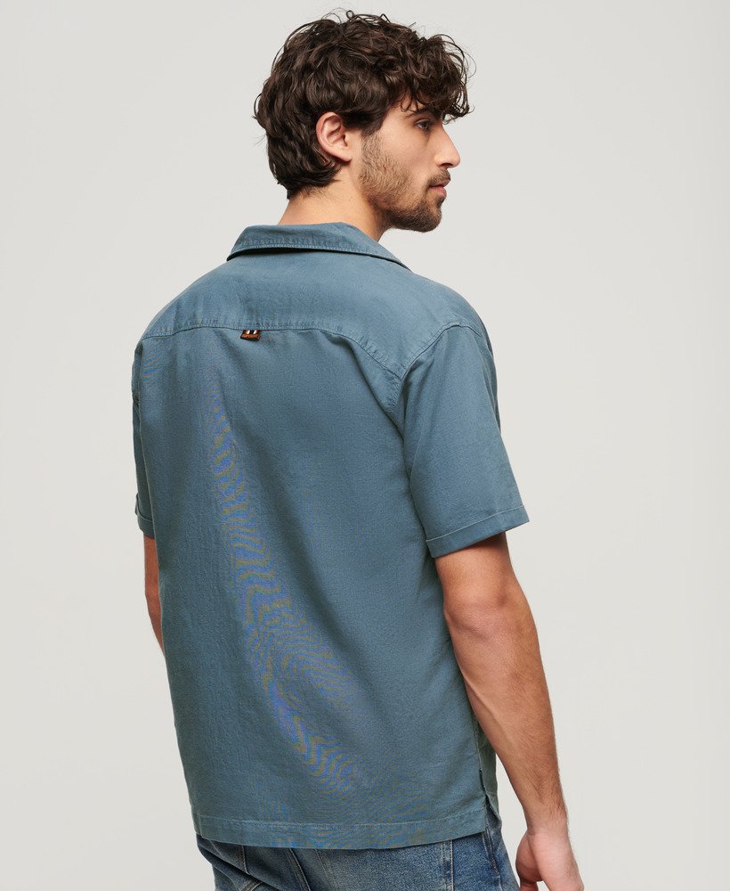 Superdry Resort Short Sleeve Shirt Eclipse Lauren Navy