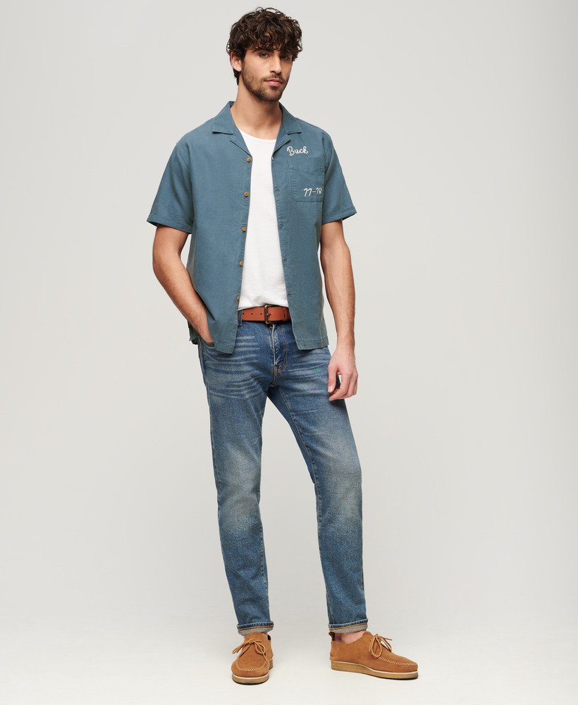 Superdry Resort Short Sleeve Shirt Eclipse Lauren Navy