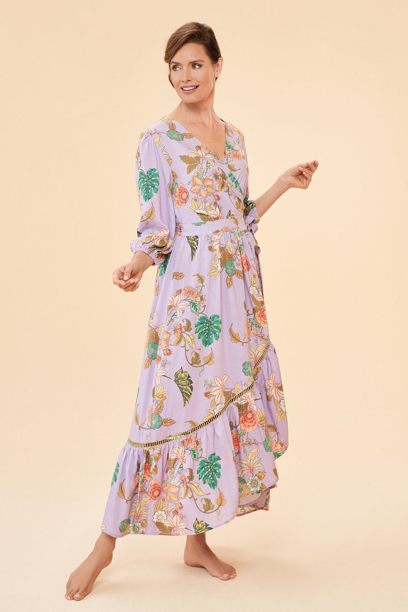Powder Accessories Powder Clothing Powder Prancing Tiger Dress Lilac Wrap yourself in Powder prints this season!