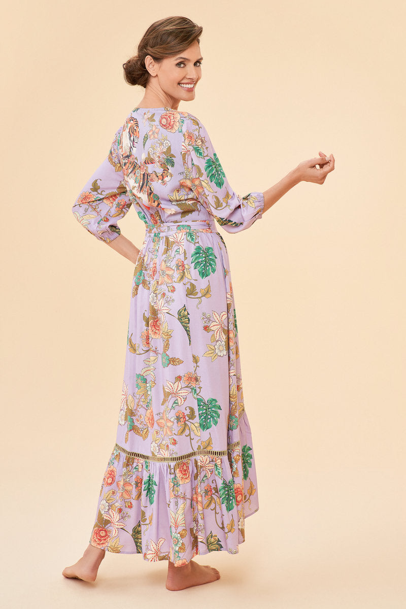 Powder Prancing Tiger Dress Lilac