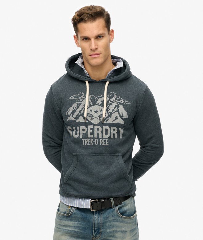 Superdry Lo-Fi Outdoor Mono Relaxed Hoodie Eclipse Navy Marl