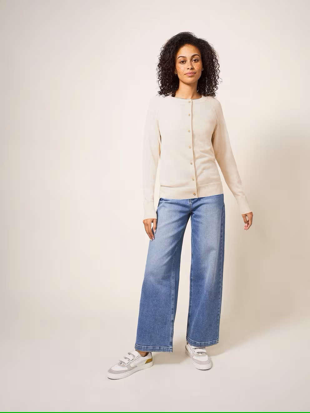 White Stuff Lulu Fairisle Cardi Natural White