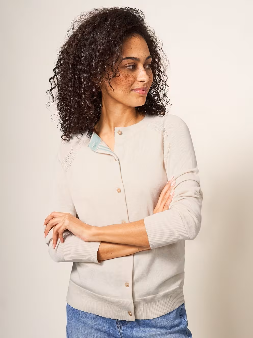 White Stuff Lulu Fairisle Cardi Natural White