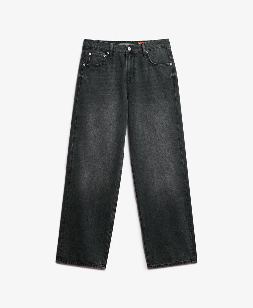 Superdry Mid Rise Wide Leg Jeans Boston Night Black