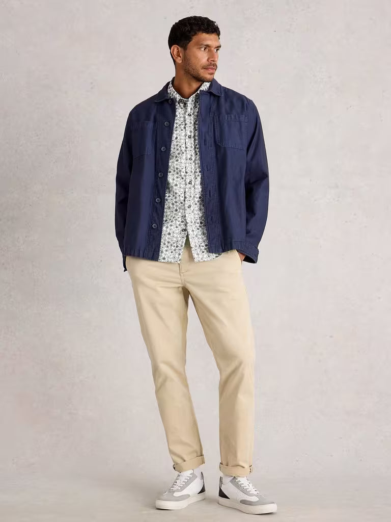 White Stuff Finsbury Mono Bike Printed Shirt White