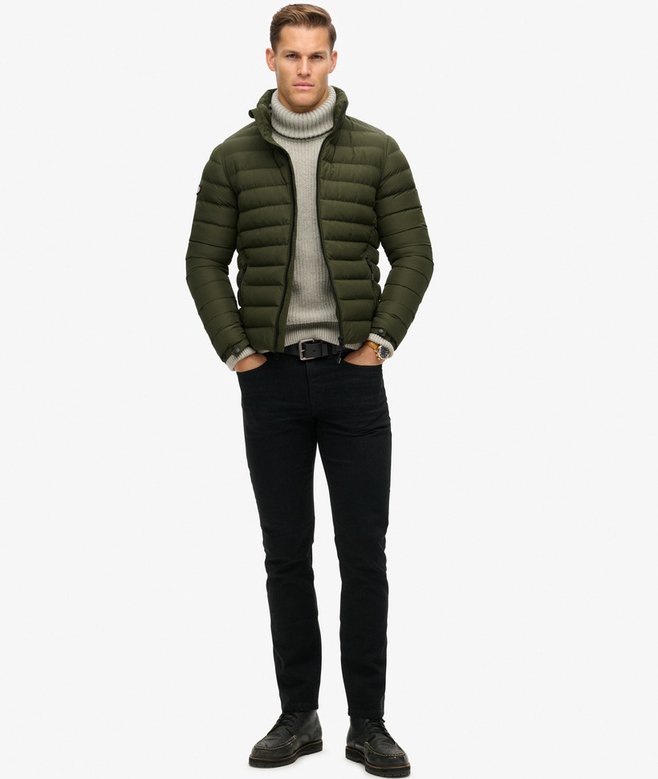 Superdry Fuji Printed Padded Jacket Dark Moss Green