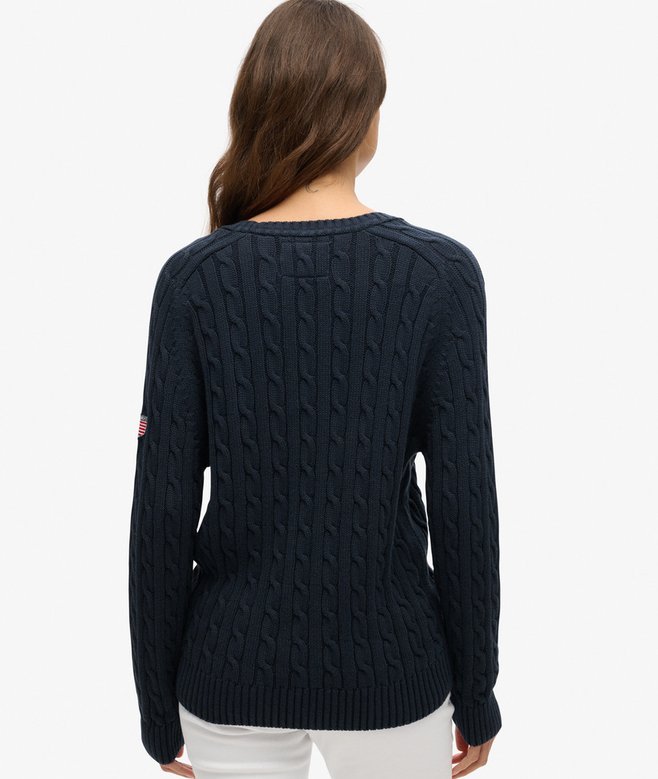 Superdry Slouchy Cable Knit Jumper Deep Navy
