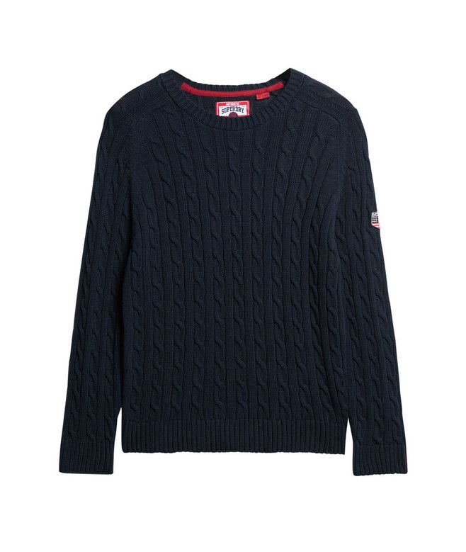 Superdry Slouchy Cable Knit Jumper Deep Navy