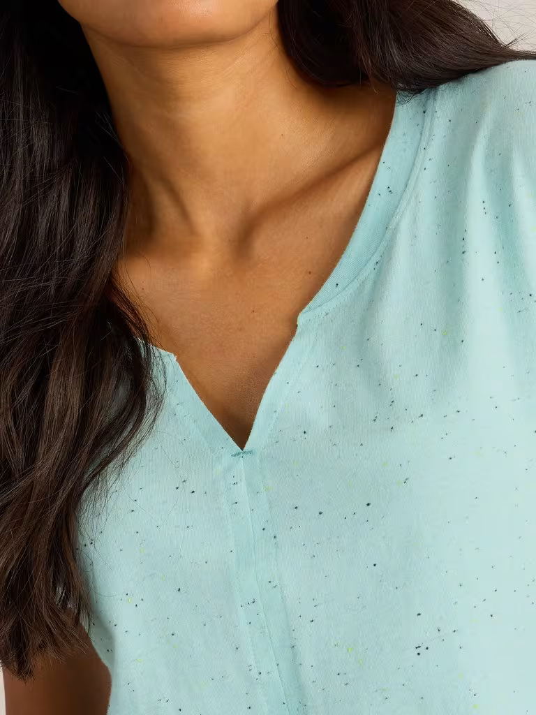 White Stuff Nelly Nep Notch Neck Tee Bright Blue
