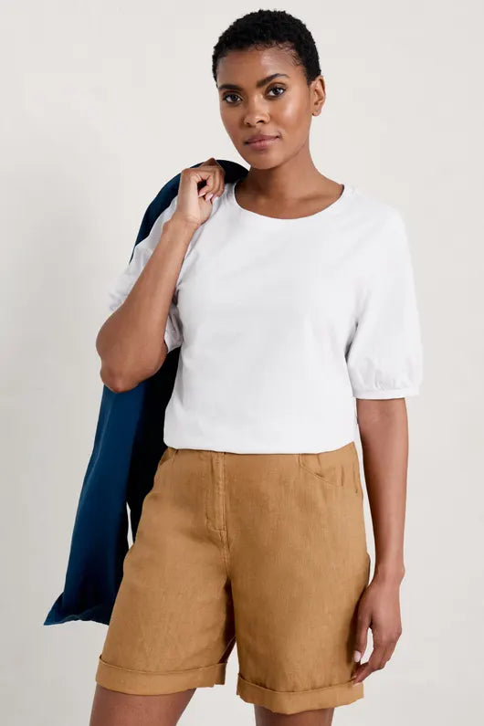 Seasalt Oleander Blouson Sleeve T-shirt Salt Seasalt Clothing Womens T-shirt A simple round neck T-Shirt,