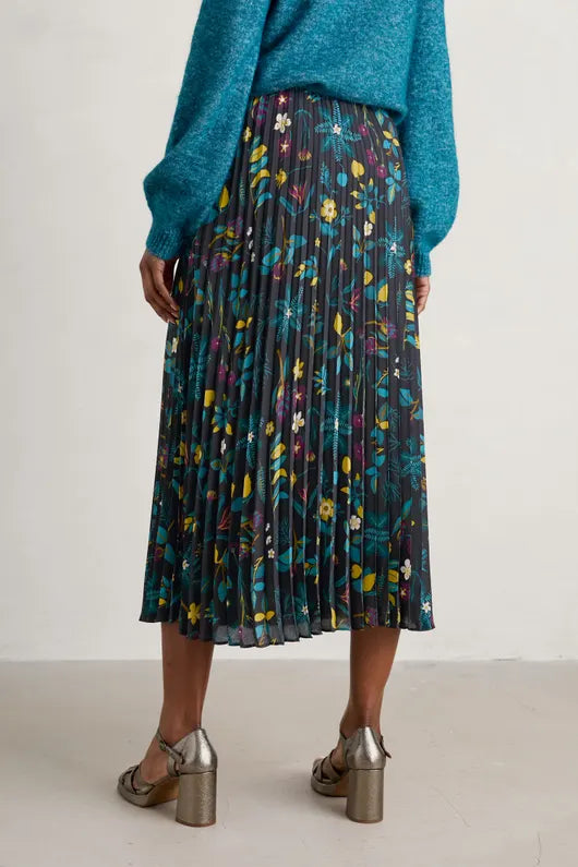 Seasalt Heatherbank Midi Skirt Botanical Sampler Onyx