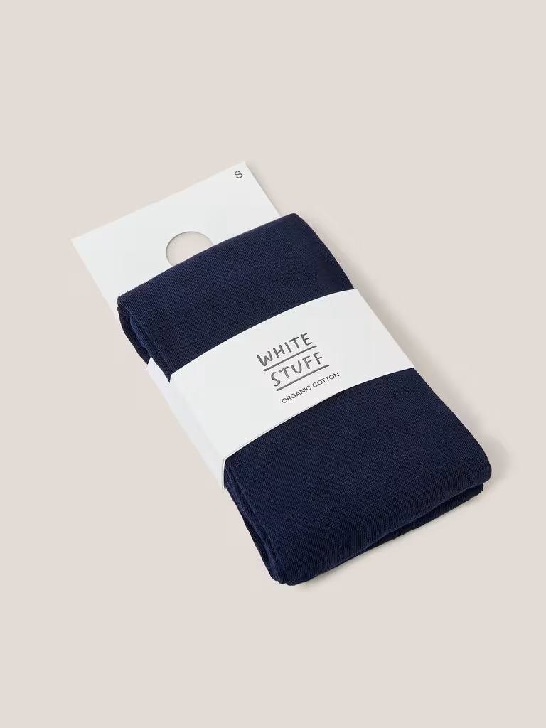 White Stuff Patty Plain Versatile Tights Dark Navy