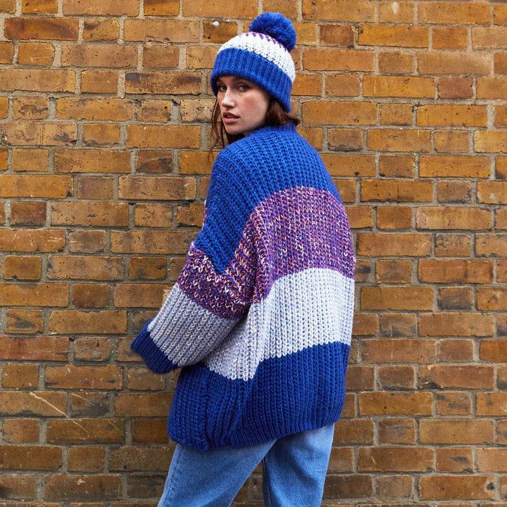 Cara & The Sky Phoebe Stripe Beanie Bobble Hat
