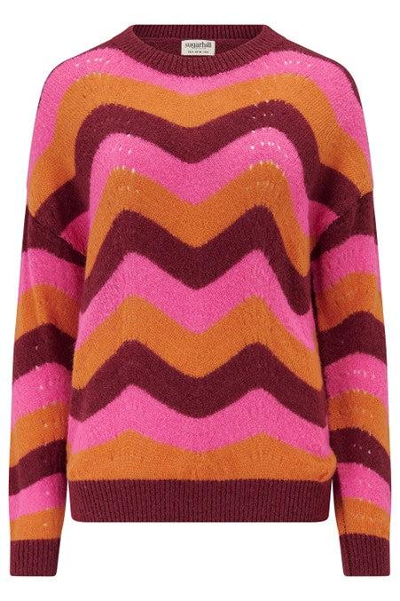 Sugarhill Brighton Evaline Jumper Multi Berry Waves