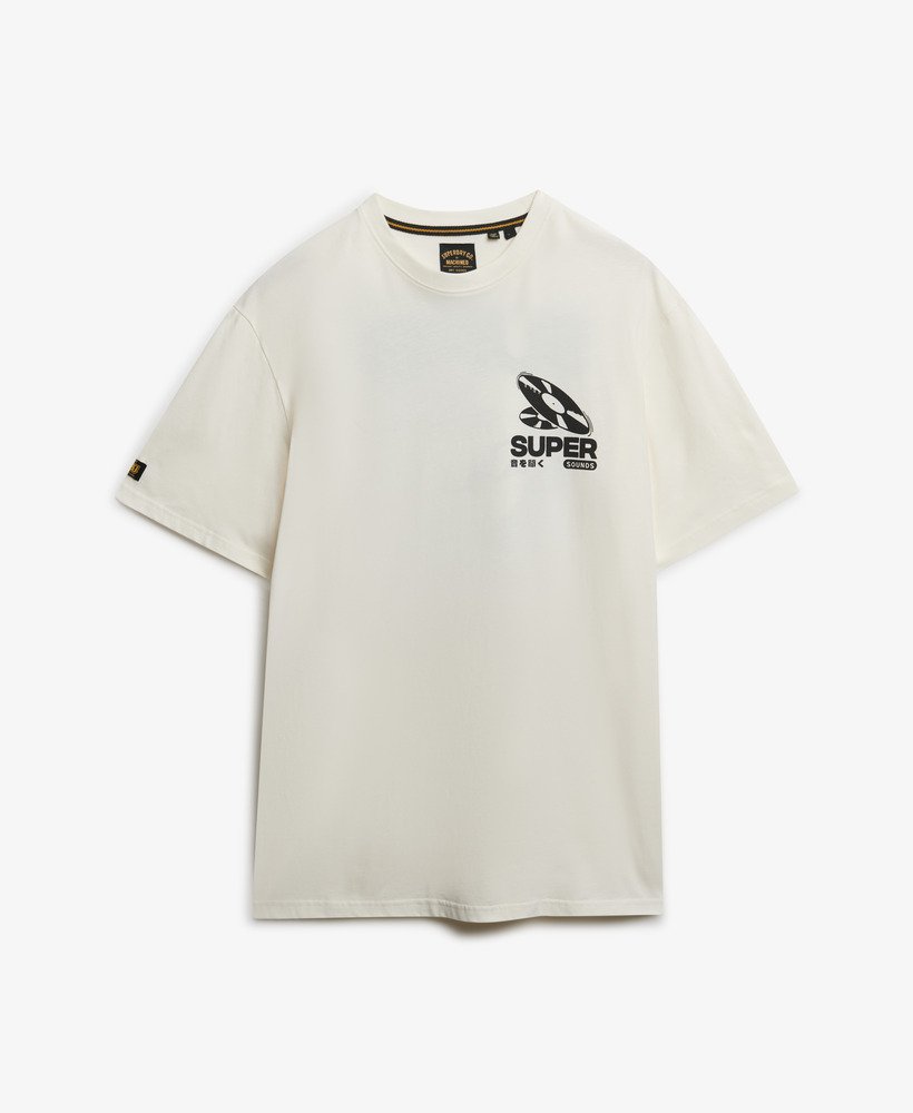 Superdry Record Label Oversized Tee Cream