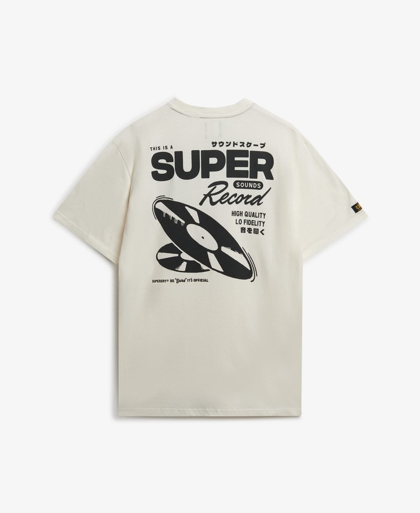 Superdry Record Label Oversized Tee Cream