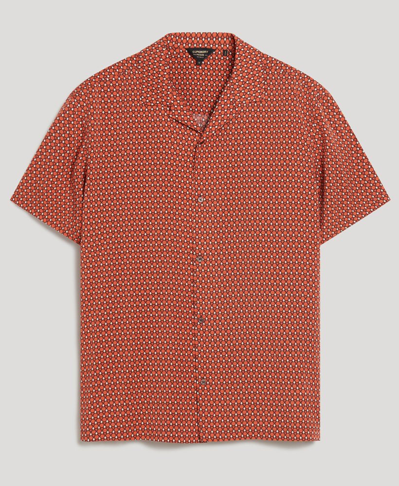 Superdry Short Sleeve Revere 70s Shirt Philomena Red Print