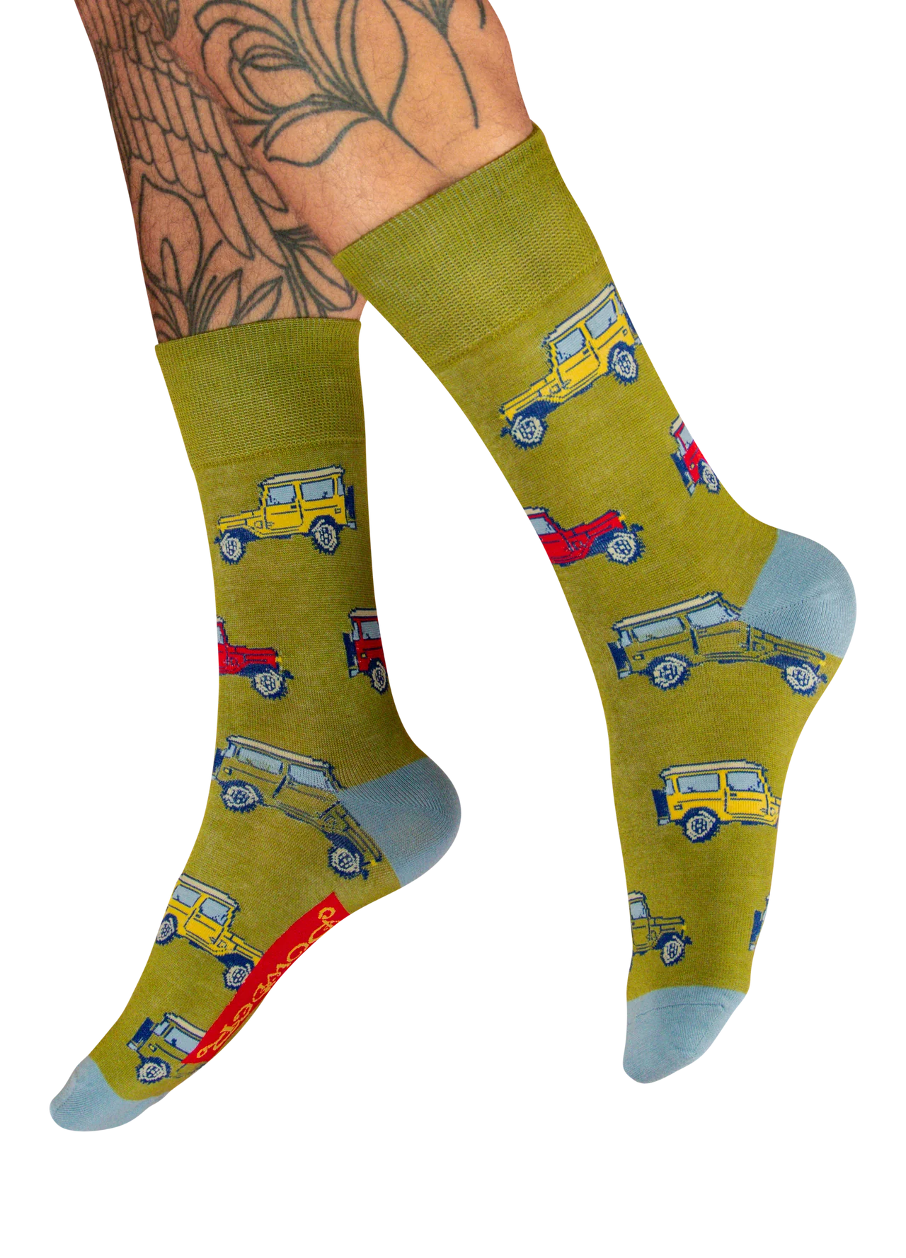 Powder Vintage Land Rover Men's Socks Fern