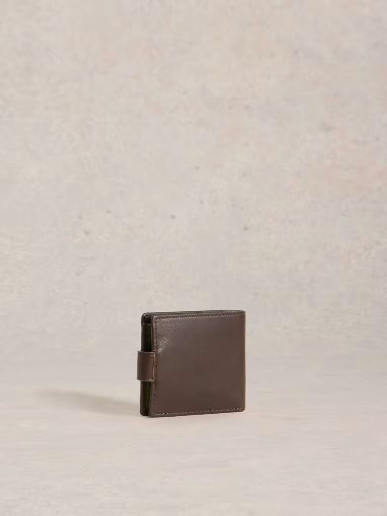 White Stuff Rufus Leather Waller Dark Brown