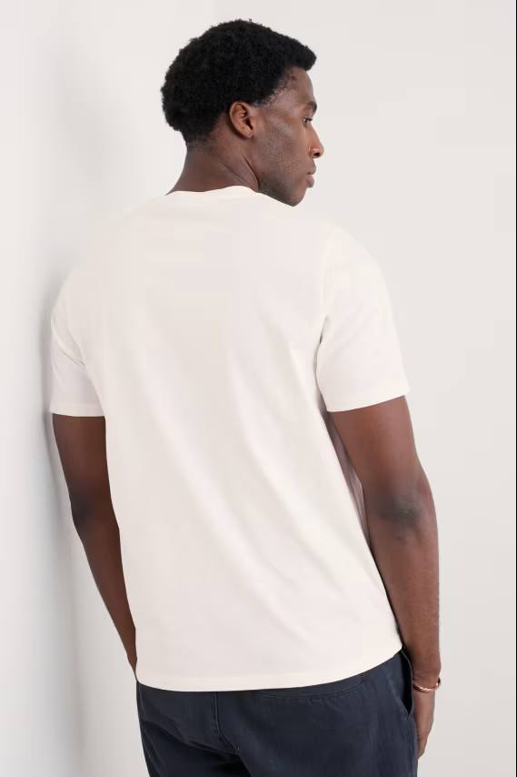 Seasalt Men's Loggerhead Organic Cotton T-Shirt Sailboat Sketch Chalk