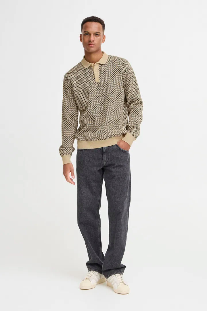 Blend Polo Knit Top Salute