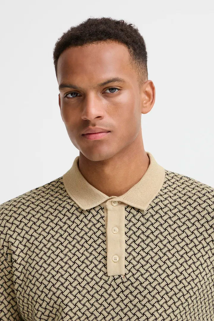 Blend Polo Knit Top Salute