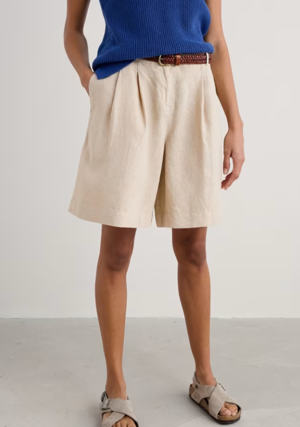 Seasalt Clover Bloom Linen Shorts Whelk
