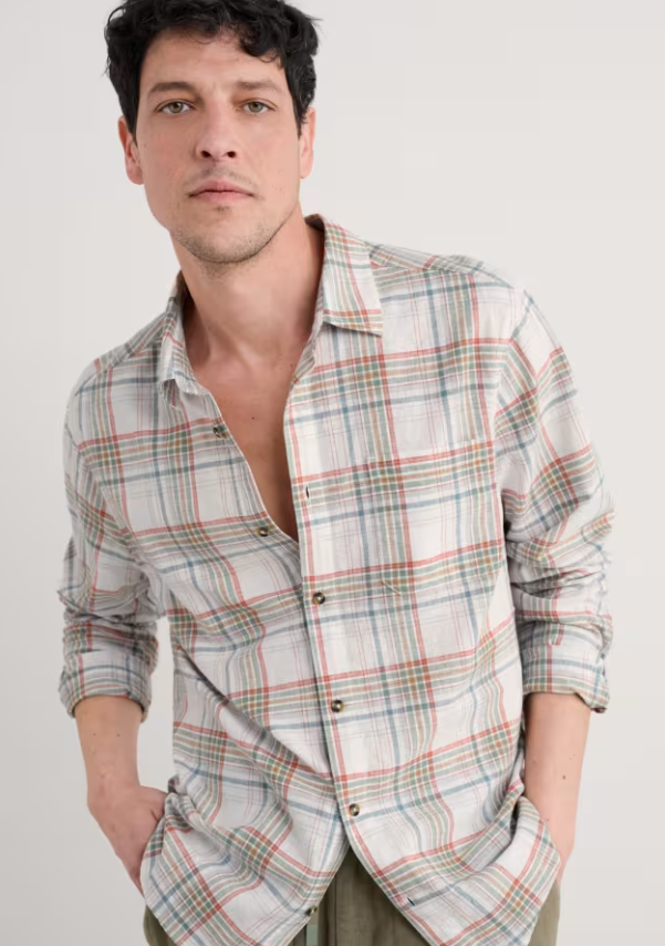 Mens Shirt Seasalt Shirt Seasalt Men's Dip Circle Linen-Cotton Check Shirt Tekka Multi Seasalt clothing