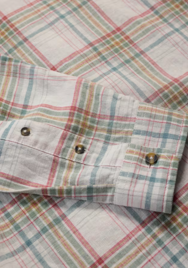 Seasalt Men's Dip Circle Linen-Cotton Check Shirt Tekka Multi
